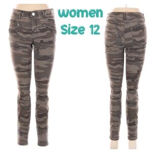 A.N.A A New Approach Women 12 Camo High Waisted Jeggings Skinny Jeans Zippers
